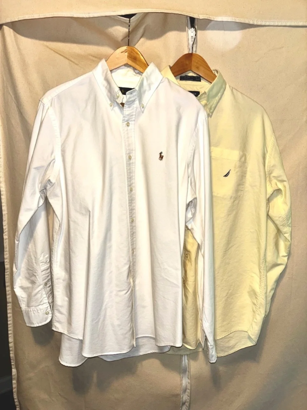 Bundle Two Vintage Men's Oxford Shirts Large Ralph Lauren Nautica Button-down